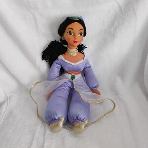 Vintage Mattel 1993 Disney Princess Jasmine Plush Doll Vinyl Head 16" Aladdin